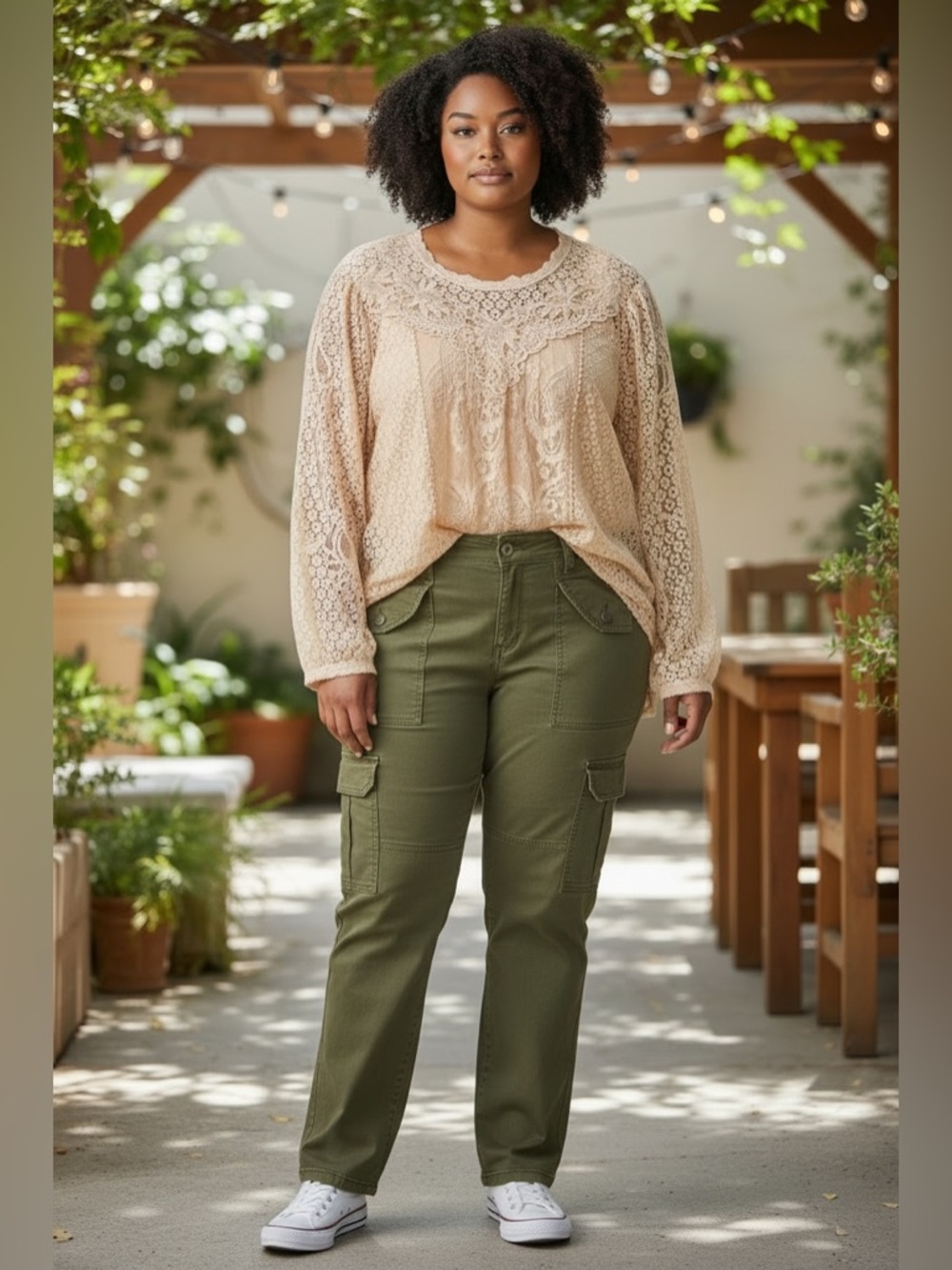 torrid cream lace crochet peasant blouse with scalloped yoke